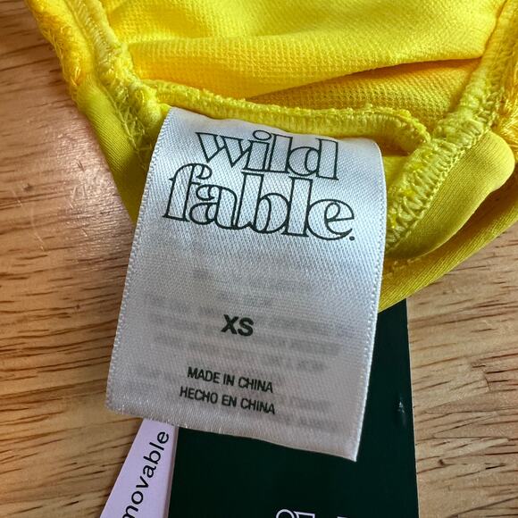 Wild Fable Women's Yellow and Pink Crochet Bralette Bikini Top - Size XS - NWT - Picture 2 of 9